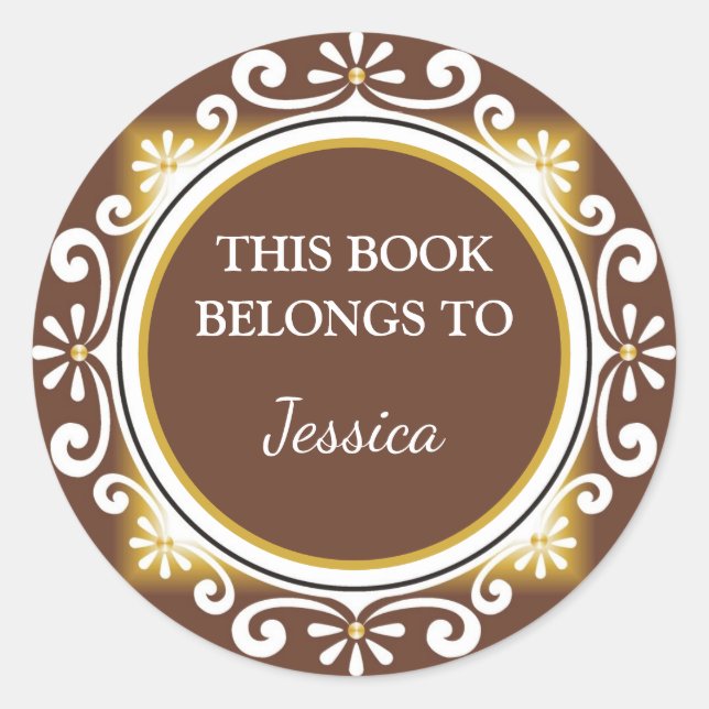 Adesivo Castanho Decorativo Da Biblioteca De Livros (Frente)