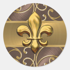 Adesivo Castanho e Dourado Nabo de Filigres Fleur de Lis