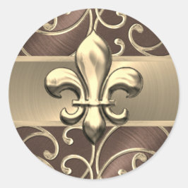 Adesivo Castanho e Dourado Nabo de Filigres Fleur de Lis