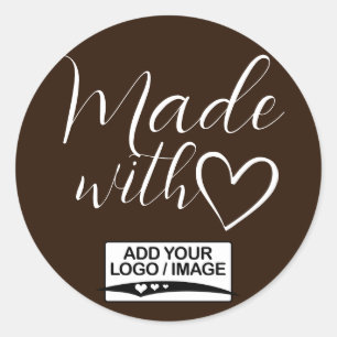 Adesivo Castanho Mínimo De Chocolate Feito Com Logotipo De