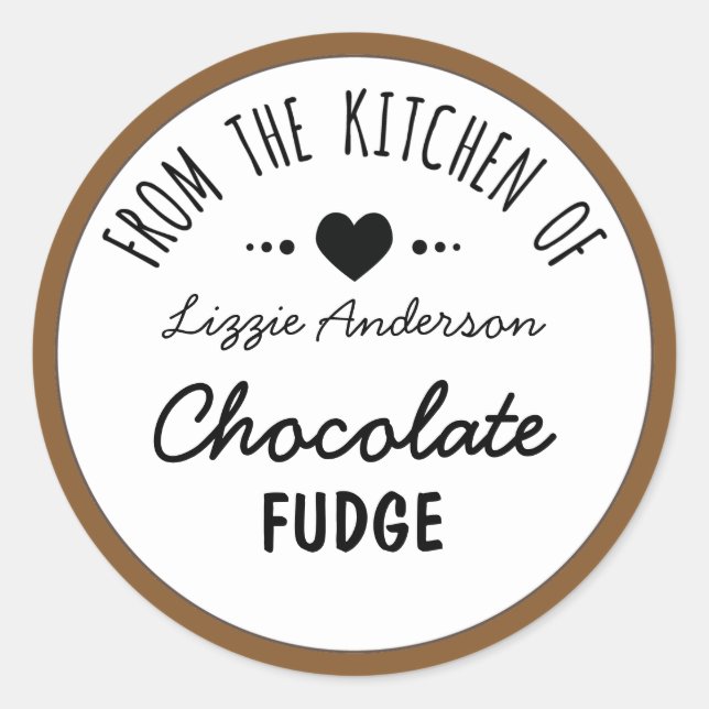 Adesivo Castanho Moderno da Cozinha do Rótulo (Frente)