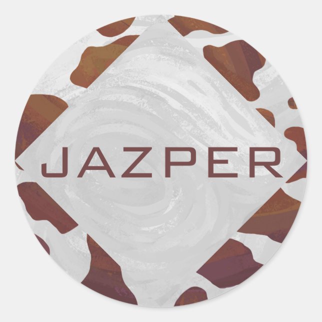 Adesivo Castanho-Vaca e Monograma Branco (Frente)