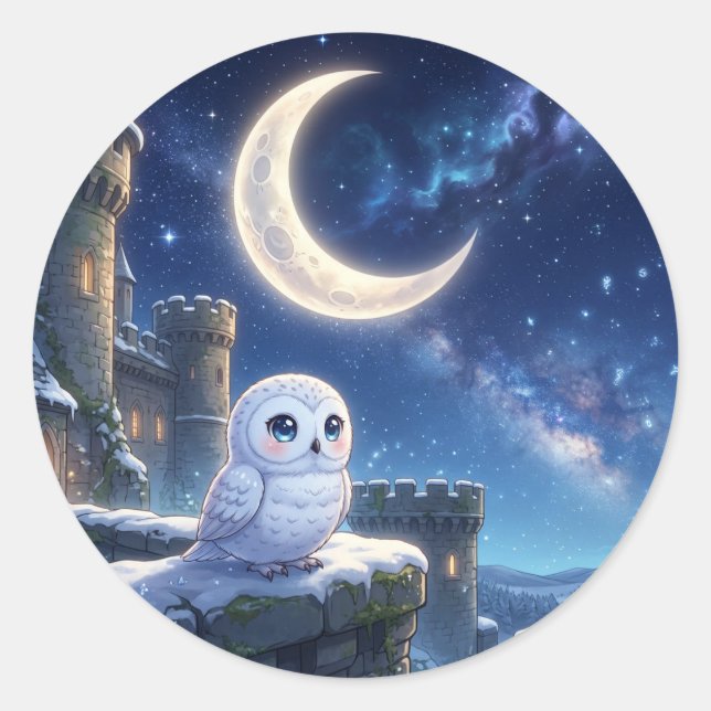Adesivo Castelo da Lua da Coruja Snowy (Frente)