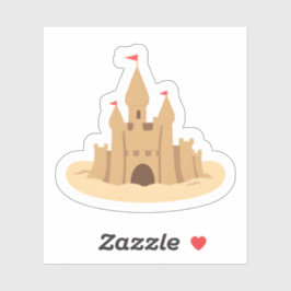 Adesivo Castelo de areia | Desenho manual Praia de verão F