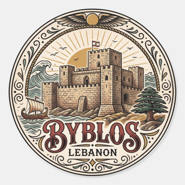 Adesivo Castelo de Byblos Líbano (Frente)