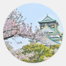 Adesivo Castelo de Himeji com flores de cereja