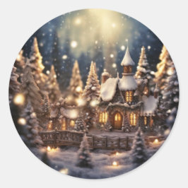 Adesivo Castelo de Leitura de Fada de Natal Inspirado
