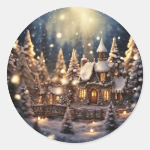 Adesivo Castelo de Leitura de Fada de Natal Inspirado