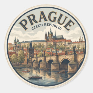 Adesivo Castelo de Praga e Ponte Carlos República Tcheca