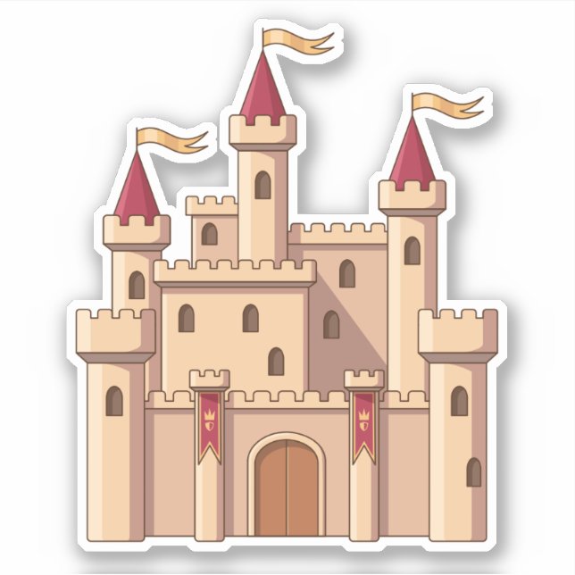 Adesivo Castelo de Princesa Real Medieval de Conto de Fada (Frente)