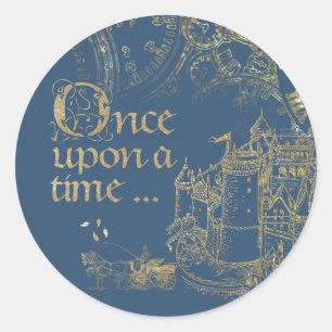 Adesivo Castelo de Tema de Conto de Fadas em Azul Marinho 