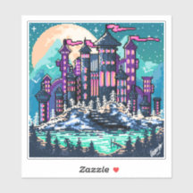 Castelo escuro colorido à noite