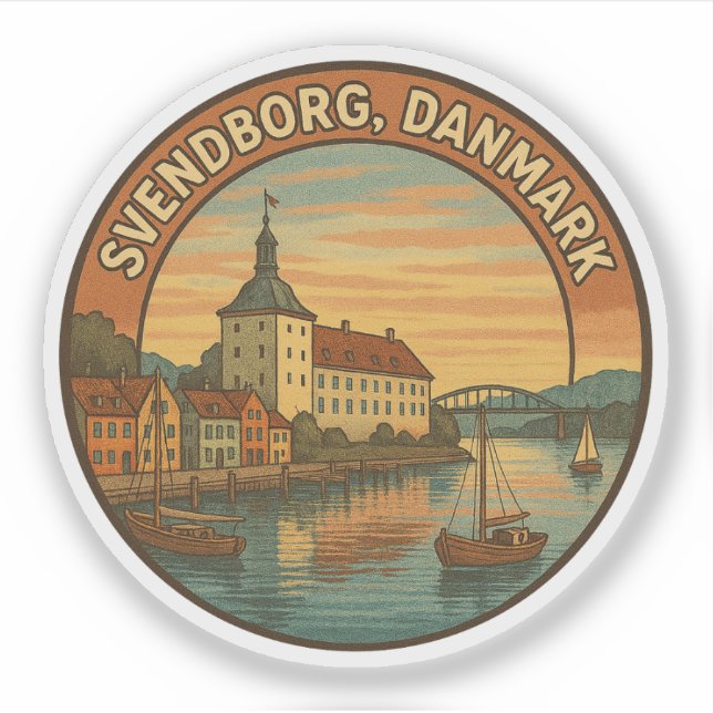 Adesivo Castelo Svendborg Dinamarca (Frente)