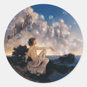 Adesivo Castelos no Ar de Maxfield Parrish 1904 Fantasia V