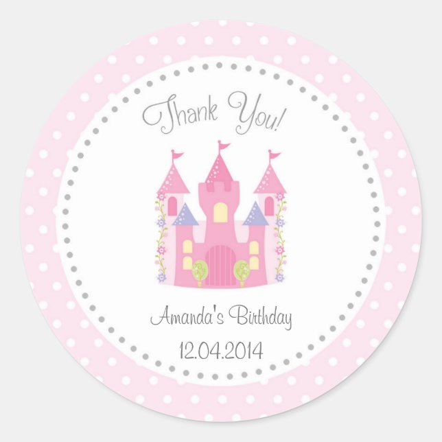 Adesivo Castle Little Princess Birthday Sticker (Frente)