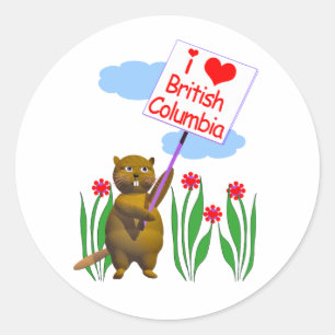 Adesivo Castor Canadense ama Colúmbia Britânica