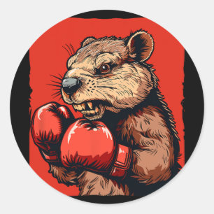 Adesivo Castor de Boxe Incrível com Luvas para Fãs de Espo