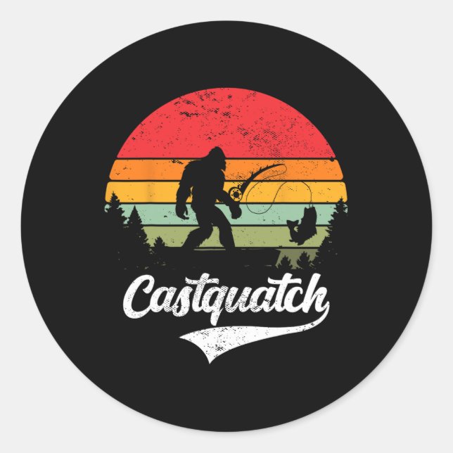 Adesivo Castquatch Funny Byss Fisherman Fishing Meme  (Frente)