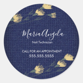 Adesivo Casual Denim e Flores Selvagens Beleza Salônica