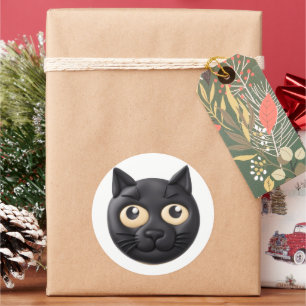 Adesivo Cat 3D Preto Inscrito