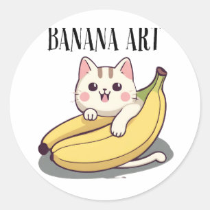 Adesivo Cat Adores Banana Art