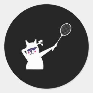 Adesivo Cat Badminton Shuttle Para Mulheres Homens Criança