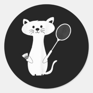 Adesivo Cat Badminton Shuttle Para Mulheres Homens Criança