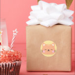 Adesivo Cat Birthday Kids Art<br><div class="desc">Gato Aniversário Crianças Arte Clássica</div>