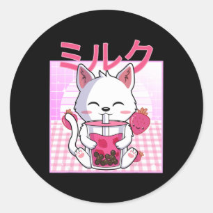 Adesivo Cat Boba Tea Bubble Tea Anime Kawaii Neko Gift Kid
