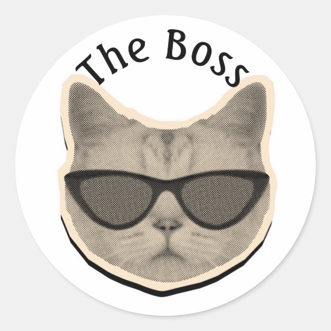 Adesivo Cat Boss Sticker (Frente)