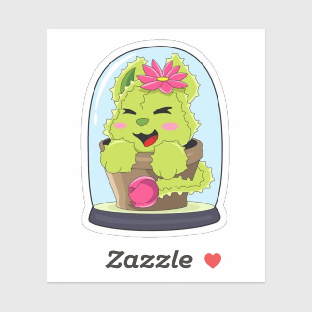 Adesivo Cat Cactus (Folha)