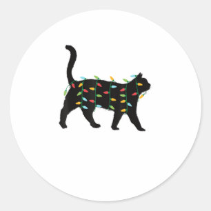 Adesivo Cat Christmas Lights Presente de Natal para Animal