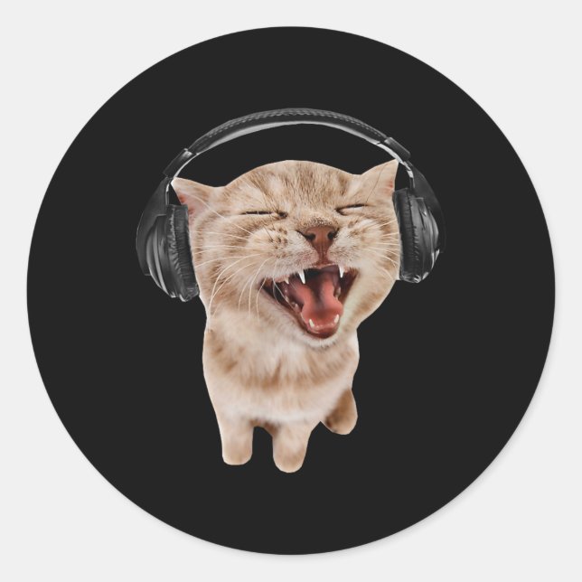 Adesivo Cat com Memória de Fones de ouvido (Frente)