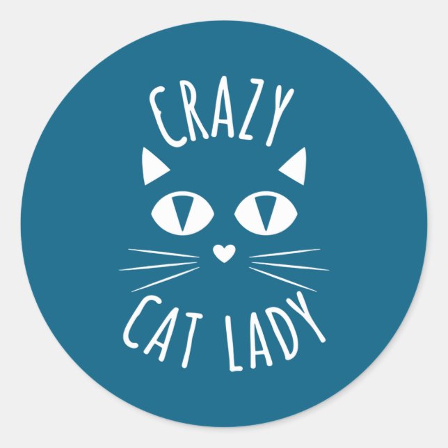 Adesivo Cat Crazy Cat Lady Funny Cat Lover Mother's Day Bi (Frente)