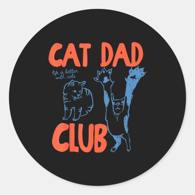 Adesivo Cat Dad Club Funny Cat Lover Pet Parent Father's D (Frente)