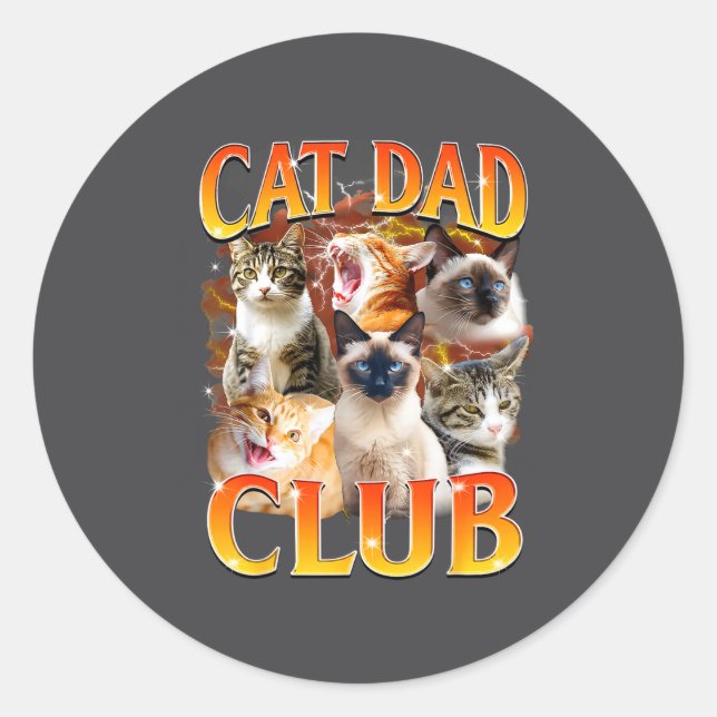Adesivo Cat Dad Club Funny Life Is Better With Cats Father (Frente)