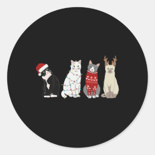 Adesivo Cat de Natal Divertido Gato Amantes de Gato Gato G