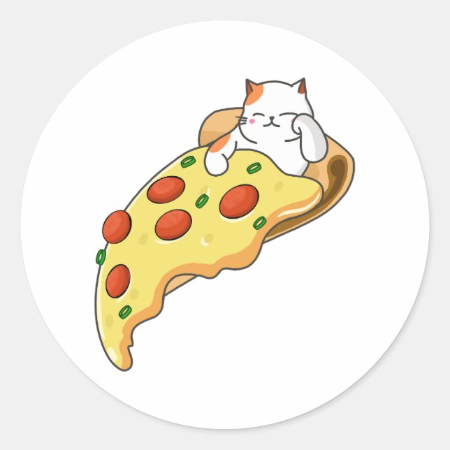 Adesivo Cat e Pizza (Frente)