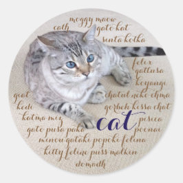 Adesivo Cat em muitos idiomas