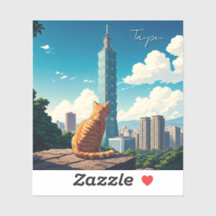 Adesivo Cat em Taipei 101 Taiwan