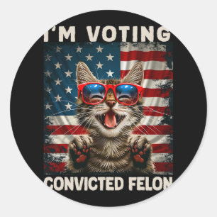 Adesivo Cat, estou votando condenado Felon