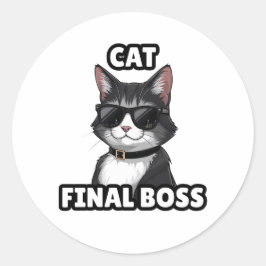 Adesivo Cat Final Boss Cool Sticker