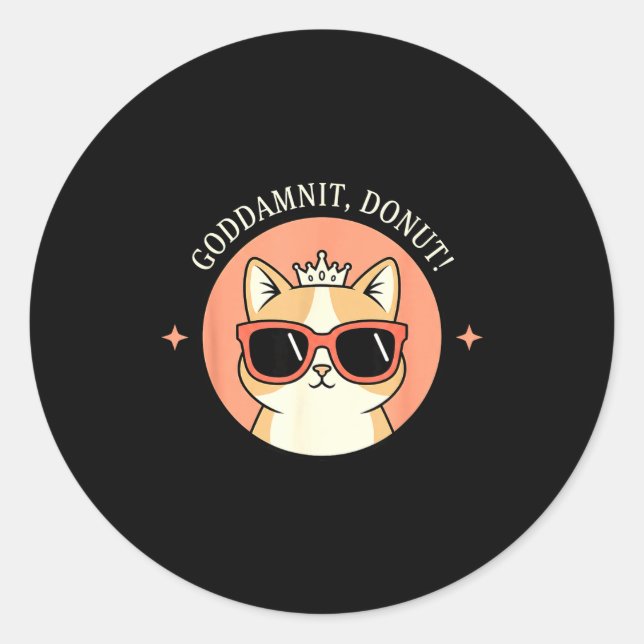 Adesivo Cat - Godit, Donut! Sy Retro Cat Lover Design  (Frente)
