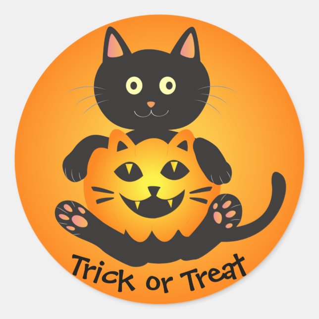 Adesivo Cat Holding Jack-o-Lanterna (Frente)