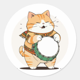 Adesivo Cat Joga O Tambor