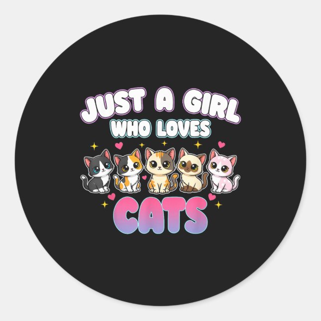 Adesivo Cat Just A Girl Who Loves Cats  (Frente)