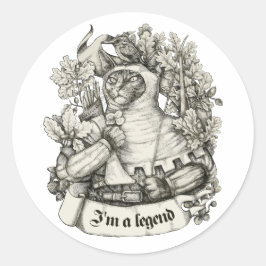 Adesivo Cat Knight vintage impressão