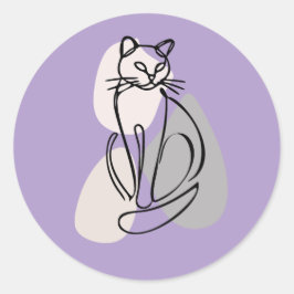 Adesivo Cat Line Art Minimalist 