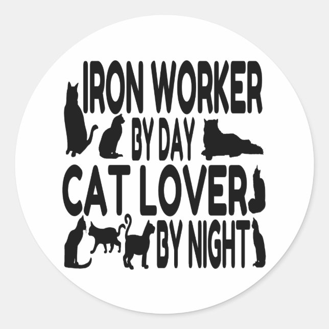 Adesivo Cat Lover Iron Worker (Frente)