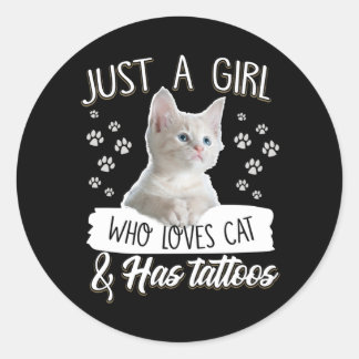 Adesivo Cat Lovers | Love Girl ama Cat & Has Tattoos